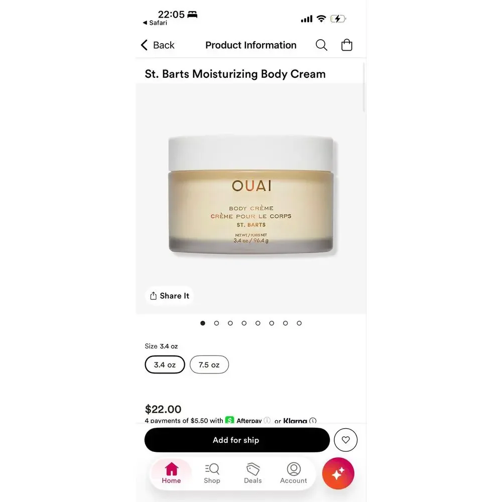 Ouai St. Barts Body Crème 3.4 Oz NEW